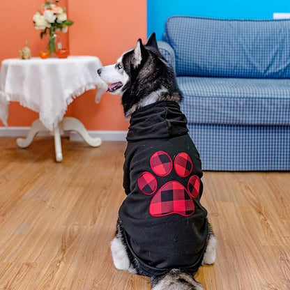 KOOLTAIL Plaid Dog Hoodie Pet Clothes Sweater with Hat and Pocket for Small Medium Large Size Dogs