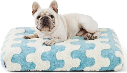 Lesure Dog Bed Medium Size Dog-Thick Shredded Chopped Foam Pet Bed Bottom(30'x20', Blue