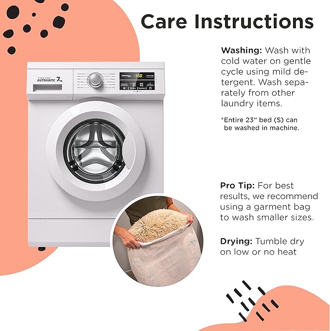 Best Friends by Sheri The Original Calming Donut Cat and Dog Bed in Shag Fur Dusty Rose 23"