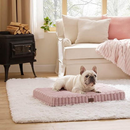 Bedsure Orthopedic Dog Bed for Medium Dogs (30x20, Blush