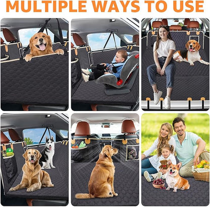 LOOBANI Hard Bottom Car Seat Cover for Dogs: Back Seat Extender for Dogs