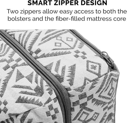 Furhaven Pillow Dog Bed for Large/Medium Dogs w/ Removable Bolsters & Washable Cover