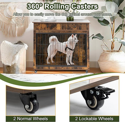 NicBex Dog Crate Furniture 38.4" L