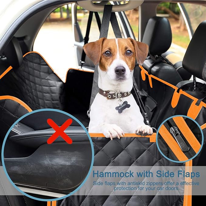 Dog Car Seat Cover for Back Seat Flaps,100% Waterproof