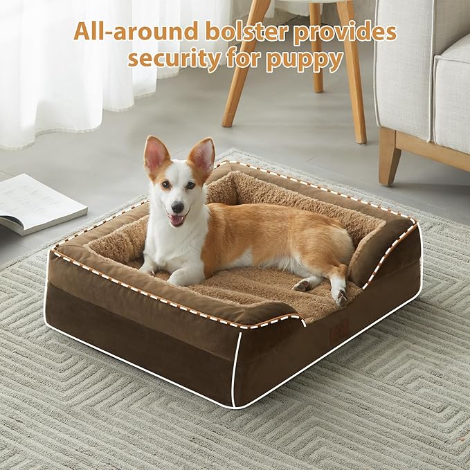 WNPETHOME Waterproof Dog Beds for Jumber Dogs, Orthopedic XXLarge Dog Bed with Sides, Big Dog Couch Bed with Washable Removable Cover, Pet Bed Sofa with Non-Slip Foam for Sleeping