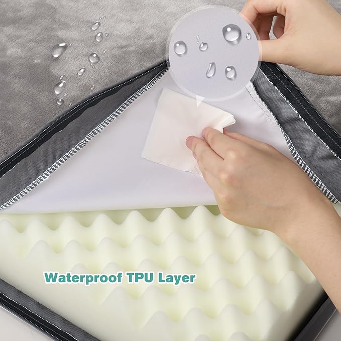 Vonabem Waterproof Dog Beds Large Sized Dogs 36"x27", Gray