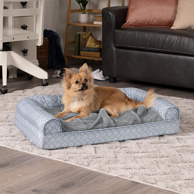 Furhaven Cozy Orthopedic Dog Bed for Medium/Small Dogs w/ Removable Bolsters & Washable Cover 35 lbs