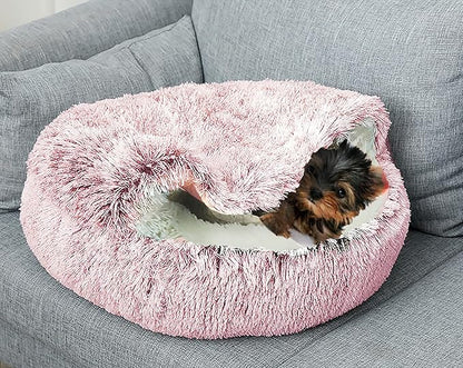 Dog Cave Bed for Small Dogs Cats Pets (20" D,