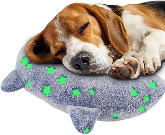 Pet Pillow for Dogs, Dog Neck Pillow Soft Fluffy Pet Calming Toy Half Donut Cuddler, U-Shaped Pillow for Pet, Joint Relief Sleeping Improve (Large, Blue)