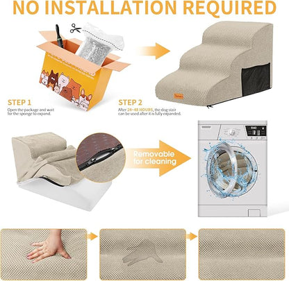 Topmart 3 Tiers Foam Dog Ramps/Steps