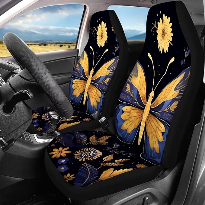 Butterfly Flower Seat Cover Sets for Cars Car