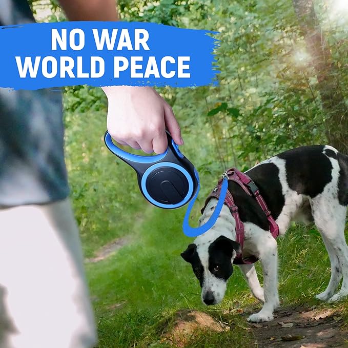 10 FT Retractable Dog Leash with No Tangle for Dog up to 33lbs