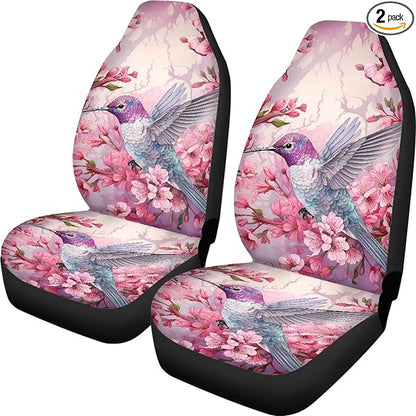 Hummingbird Cherry Blossom Car Seat Covers Full Set of 2