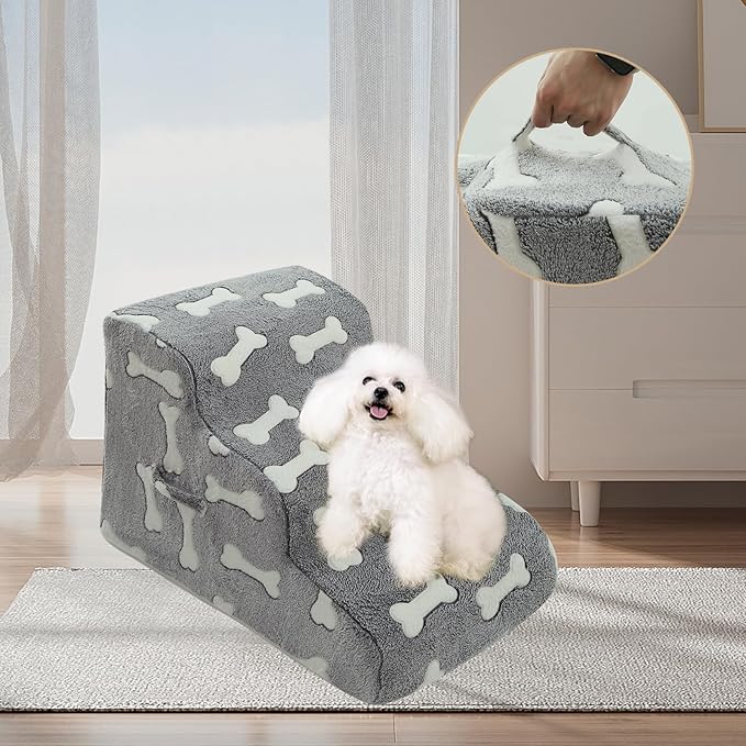 Dog Stairs for Small Dogs 2/3/4-Step Dog 3 - 1)