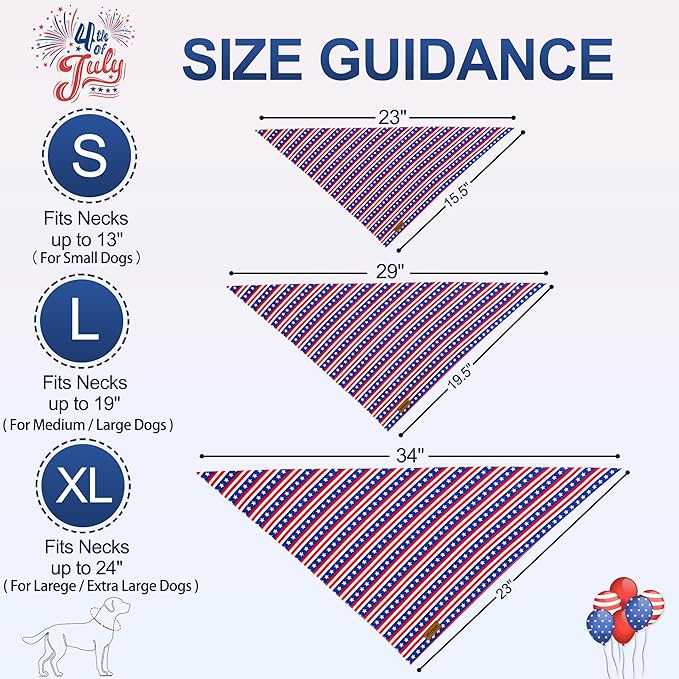 4th of July Dog Bandanas 2 Pack