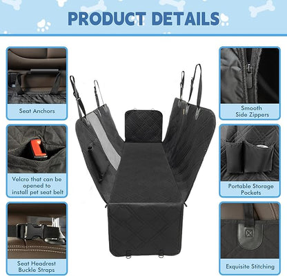 Dog Car Seat Cover 54" x 58" Dog 600D Oxford