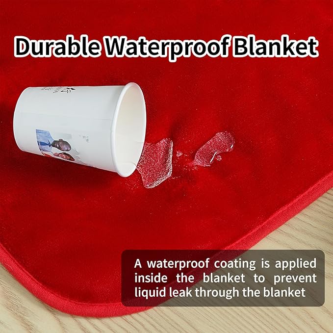 Waterproof Pet Blanket Dog Blankets, Super Soft Warm Fluffy Facecloth Sofa Car Bed Protector, Urine Proof Washable Outdoor Pet Blanket for Puppy Large Dogs & Cats(Red120cm*200cm)