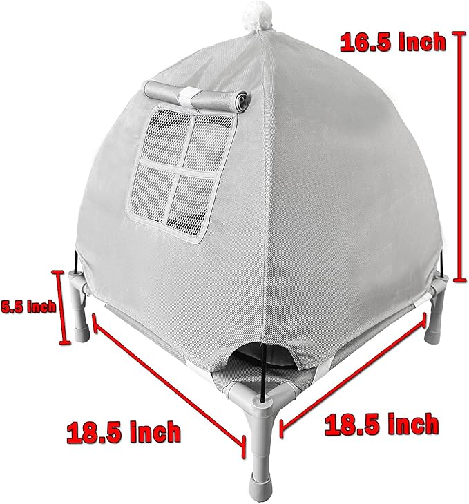 Love&go Elevated Dog Bed with Metal Frame (Small-18.5x18.5x5.5 inch,