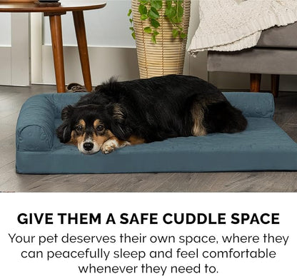 Furhaven Cooling Gel Dog Bed for Large Dogs w/ Removable Bolsters & Washable Cover 95 lbs