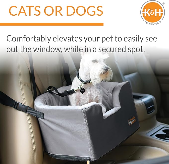 K&H Pet Products Hangin' Bucket Booster Toy Breed Dog Car Seat Gray 16 X 14.5 Inches