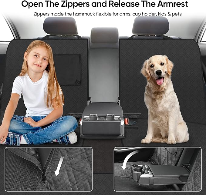 Dog Car Back Seat Cover for Trucks 60" W 94" L