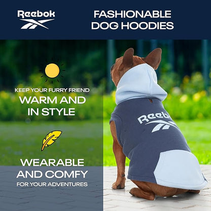 Reebok Dog Hoodie – Fleece Dog Sweater with Leash Hole