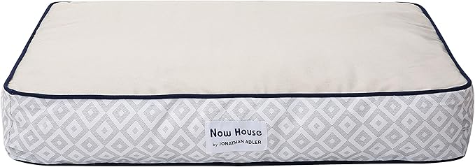 Now House for Pets by Jonathan Adler Grey Diamond Cushion Dog Bed (FF16059)