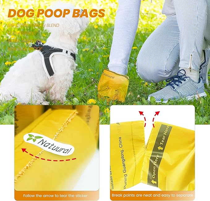 Biodegradable Poop Bags-600 Counts 40 Rolls, 100% Tear