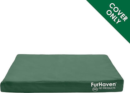 Furhaven Replacement Dog Bed Cover Water-Resistant Indoor/Outdoor Logo Print Oxford Polycanvas Mattress, Washable - Forest, Jumbo Plus (XX-Large)