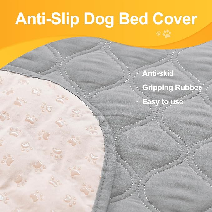 2 Pack Waterproof Dog Bed Cover Blanket Non Slip Couch Cover for Pets Small Dog Cat Kids Children Sofa Furniture Protector(38"×75", Light Grey)