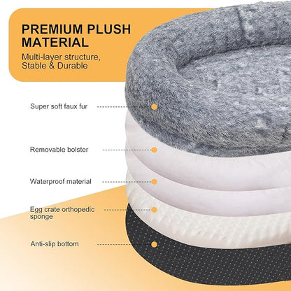 MAROUTE Large Dog Bed 63" Luxury 3D Memory