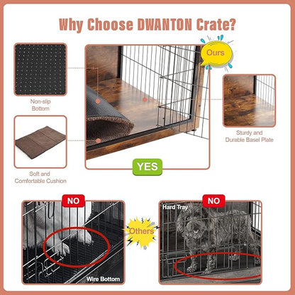 DWANTON Dog Crate Furniture with Cushion 32.5" L,
