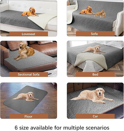 Waterproof Dog Blanket, Washable Anti-Slip Pet Couch Covers for Sofa,Pet Hair Resistant Blankets Bed Chair Furniture Couch Protector for Dogs-82x102,Darkgrey