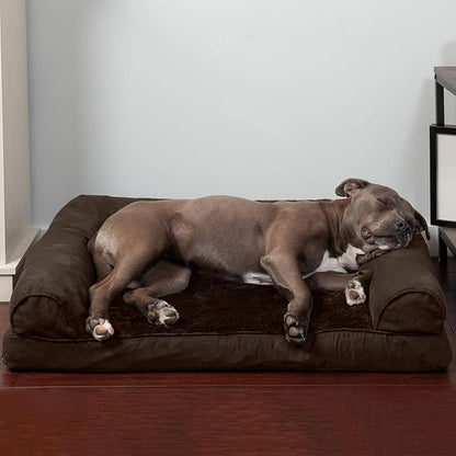 Furhaven Orthopedic Dog Bed for Large/Medium Dogs w/ Removable Bolsters & Washable Cover 55 lbs