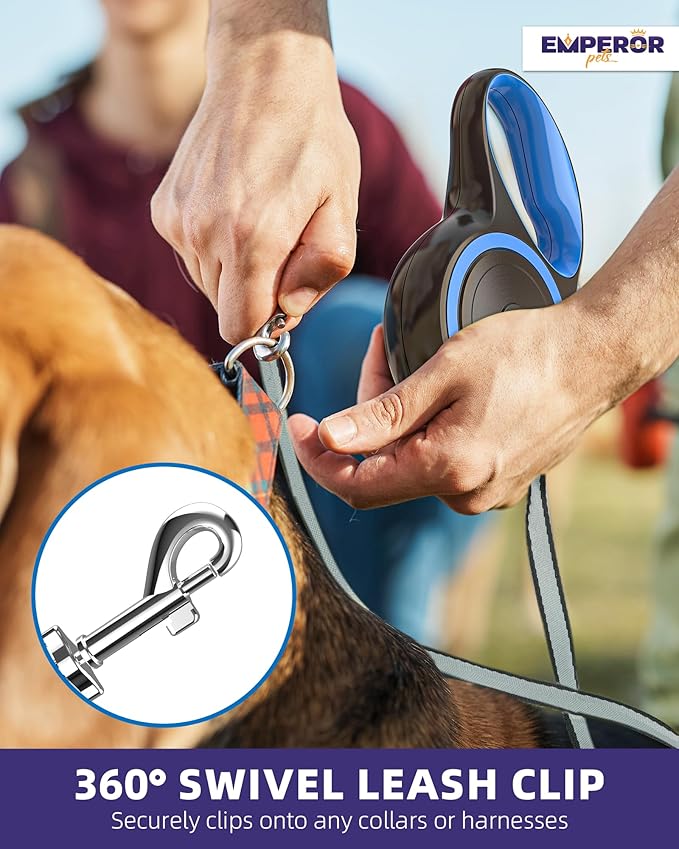 Emperor Pets 26 ft Retractable Leash Large Dogs 110lb, Heavy 26 ft -BL26