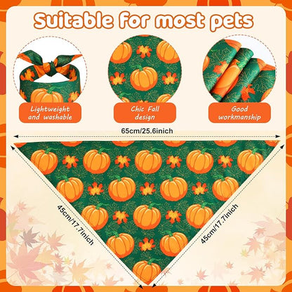 Sweetude 50 Pieces Fall Dog Bandanas Bulk Maple (25.6 x 17.7 x 17.7 Inch)
