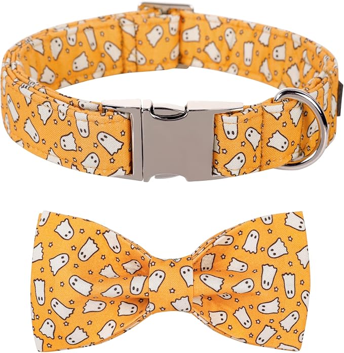 Lionet Paws Halloween Dog Collar with Bowtie 16-24in