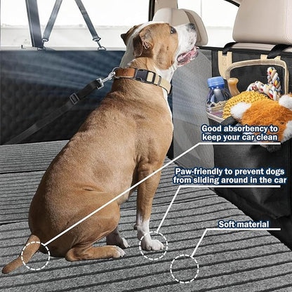 3PCS Dog Non-Slip Mat for Back Seat Extender Truck.(24" x 16") (Grey-Medium)