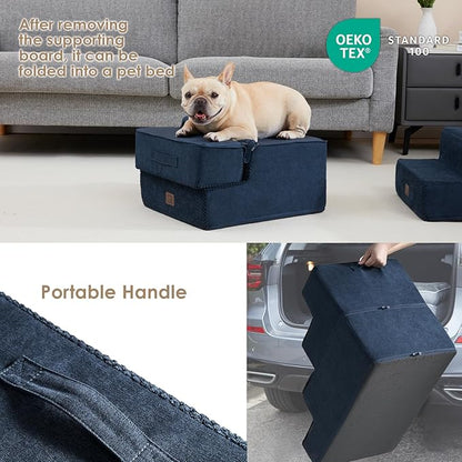 EHEYCIGA Dog Stairs for Small Dogs 13.5" H 3-Step Dog