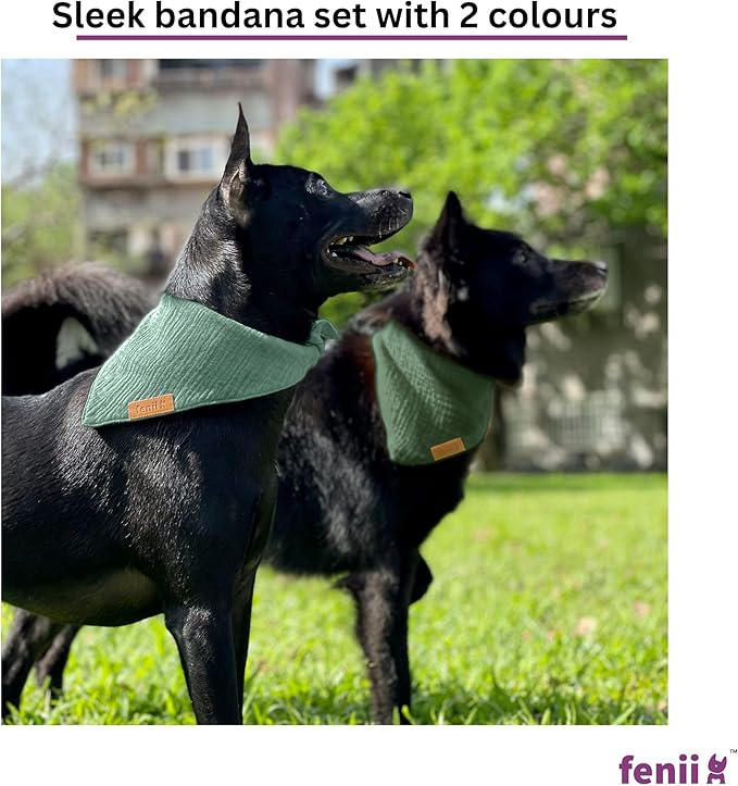 Premium Cotton Dog Bandanas 2 Pack