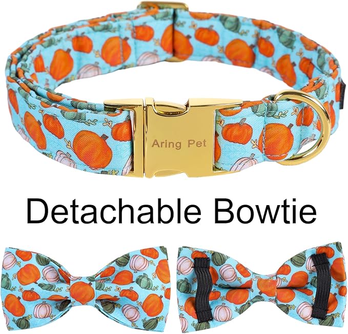 ARING PET Halloween Dog Collar Cotton Pumpkin Dog Collar with Bow