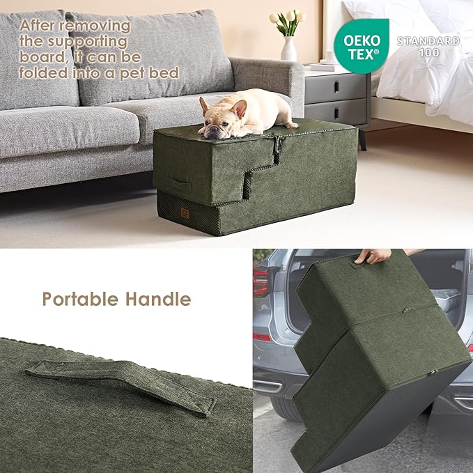 EHEYCIGA Dog Stairs for High Bed 22.5”H 5-Step Dog