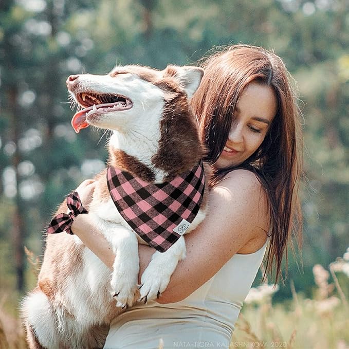 E-Clover Dog Bandanas & Matching Scrunchie Girl Dog