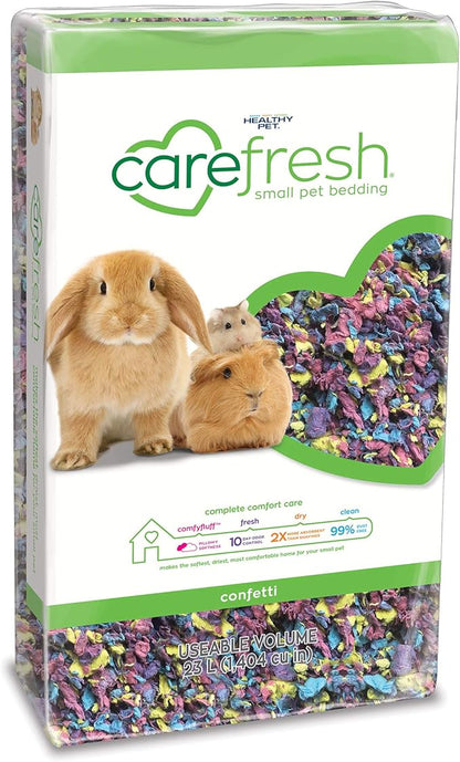 Carefresh 99% Dust-Free Confetti Natural Paper Small Pet Bedding with Odor Control, 23 L