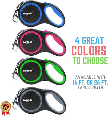 Emperor Pets 16 Feet Retractable Dog Leash Large Dogs 110lb, Large 26 ft, -GY16