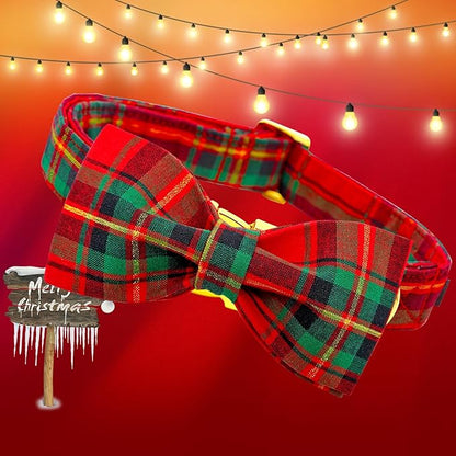 Lionheart glory Christmas Plaid Dog Collar