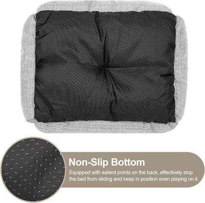 FURTIME Dog Bed for Large Medium Small Dogs Soft Washable Pet Bed Orthopedic Dog Sofa Bed Breathable Rectangle Sleeping Bed Anti-Slip Bottom(25''