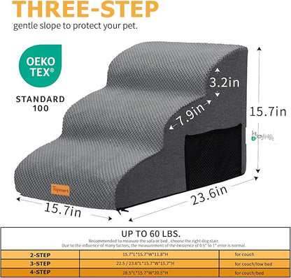 Topmart 3 Tiers Foam Dog Ramps/Steps