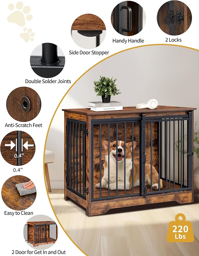 Dog Crate Furniture 32" Double