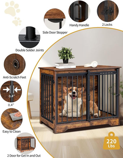Dog Crate Furniture 32" Double